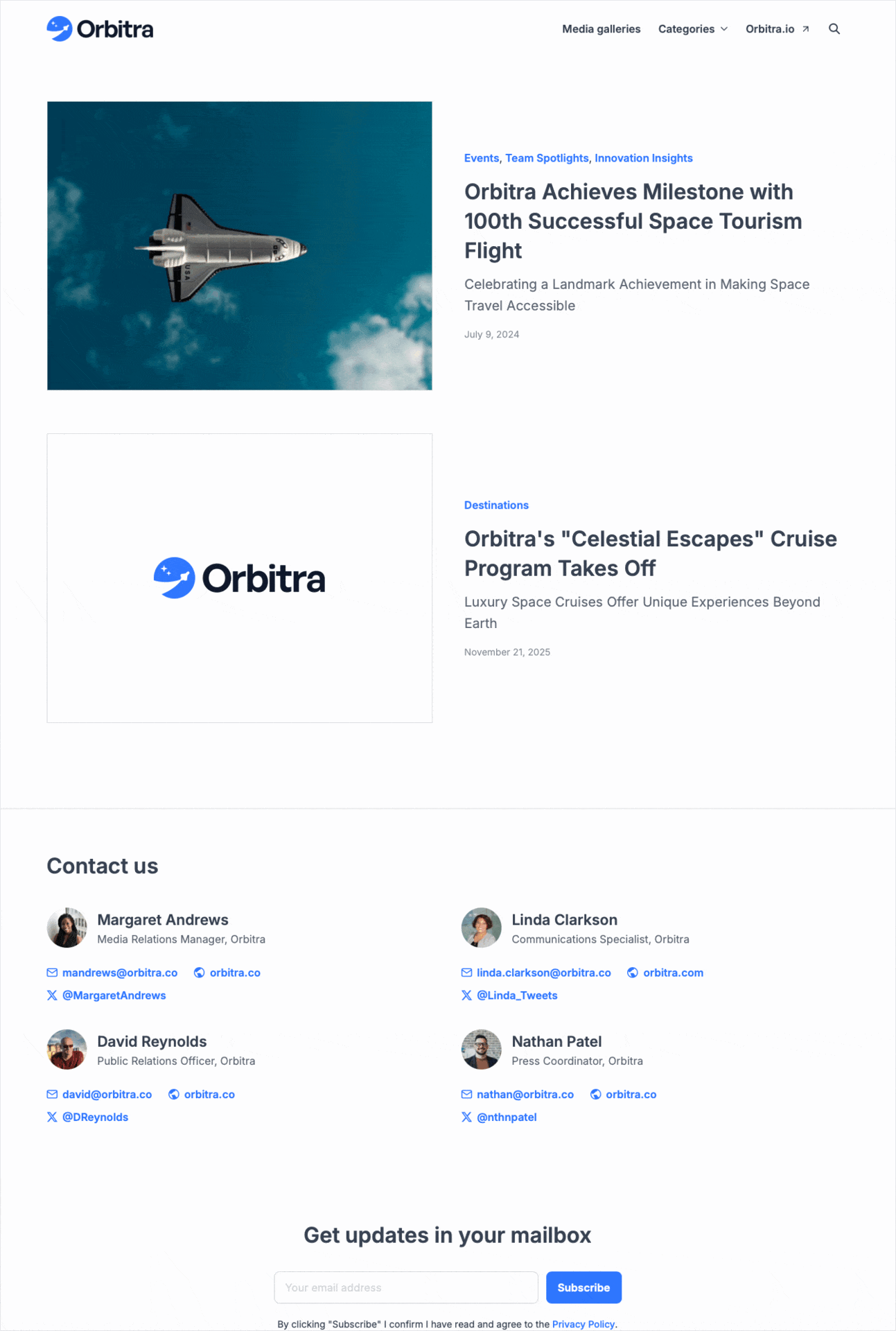 New Prezly theme grid