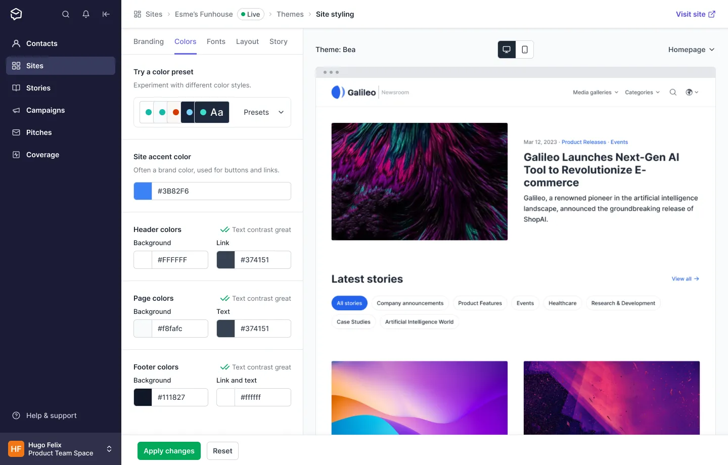Designing a new default newsroom theme for Prezly - Image 3