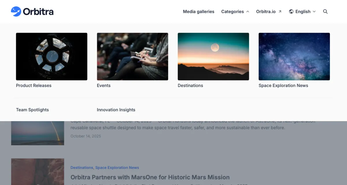 New Prezly theme categories