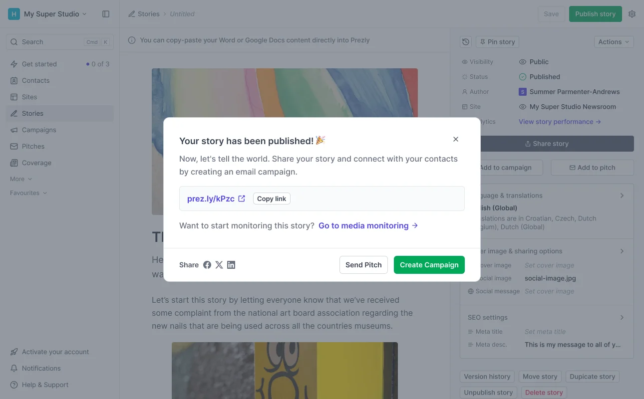 Old share modal